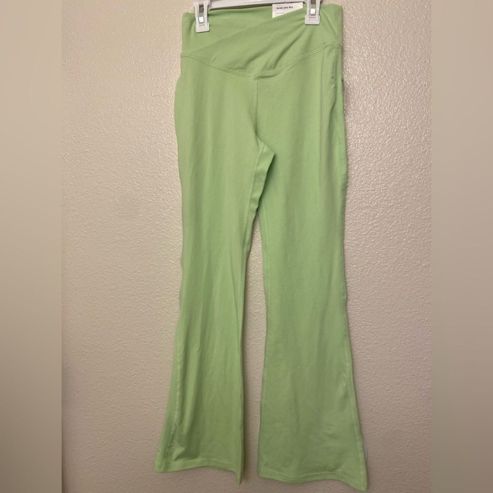 High rise powerchill mint green flared pants leggings girls modal XL 14-16 NWT